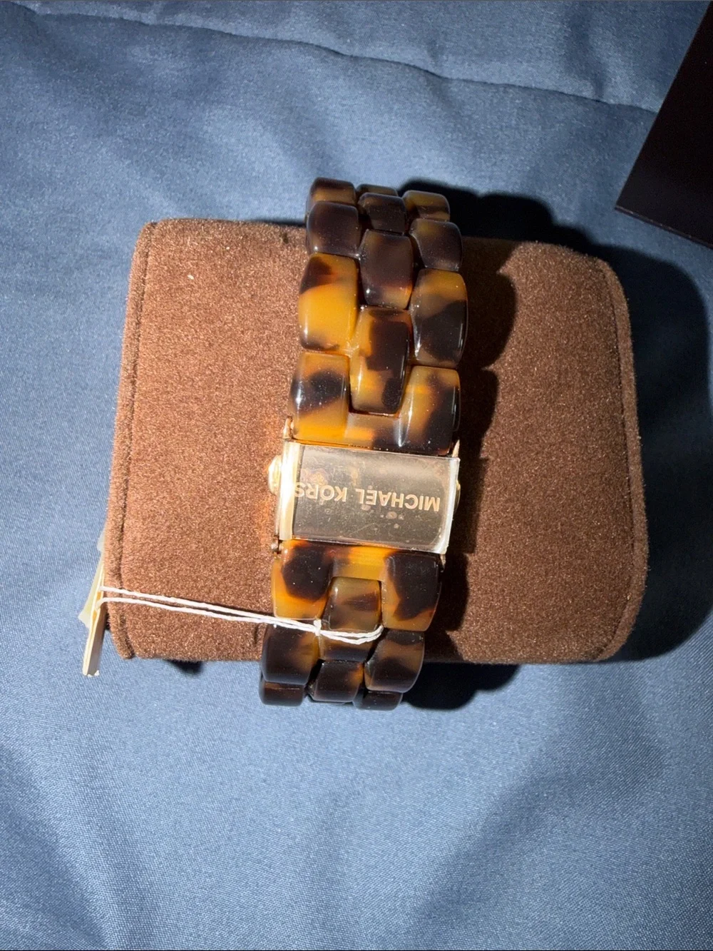 Michael Kors Gold Tone and Tortoise Shell Crystal-Accented Chronograph Watch